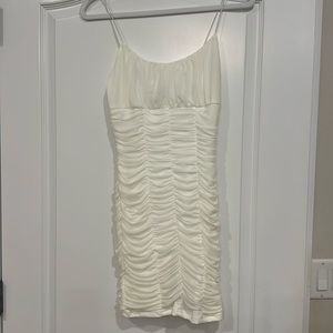 Lulus Off white Ruched minidress